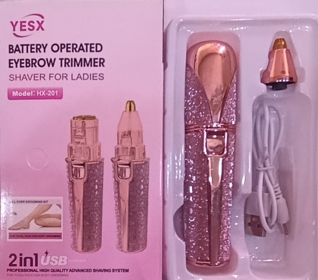 دستگاه موزن دو کاره بانوان YESX مدل HX-201 | اصلاح بدنفرم‌دهنده ابرو با شارژ USB